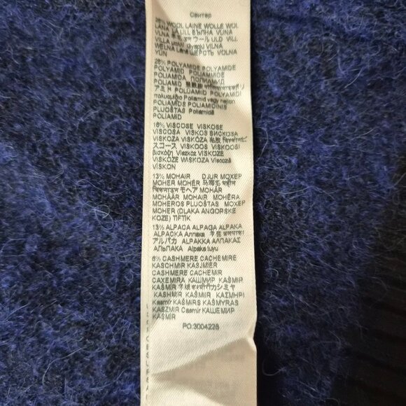 7 For All Mankind Mohair Blend Cardigan Blue Black Italy S Cobain Style Grunge - Picture 8 of 8